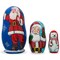3 Santa Claus and Polar Bear Wooden Nesting Dolls 4.25 Inches